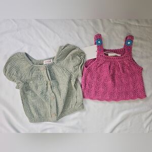 Set Of Two Adorable Spring/Summer Toddler Girls Tops- Zara/Cat & Jack- 3T